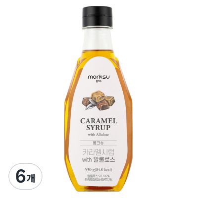 몽크슈 카라멜향시럽 WITH 알룰로스, 530g, 6개