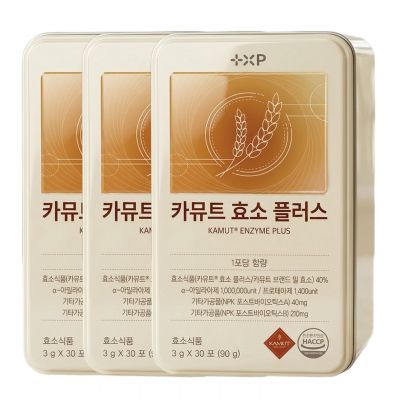 카무트 효소분말 100%식약청 인증 글루텐분해 한번에, 4개, 30정