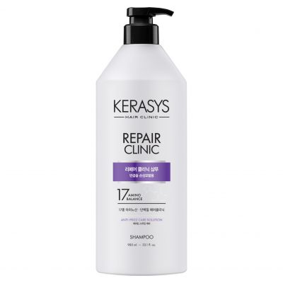 케라시스 리페어 클리닉 반곱슬 손상모 스무딩케어 단백질 샴푸, 980ml, 1개