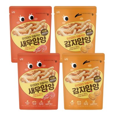 남양유업 우리아이 처음먹는 얌얌 과자, 새우2+감자2 (총4봉)