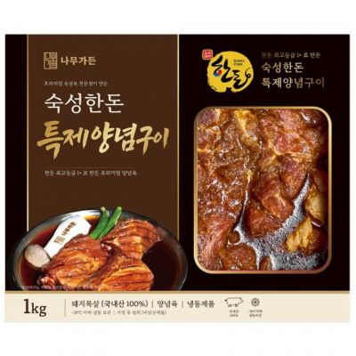 나무가든 돼지갈비 숙성 한돈 특제양념 국내산 목살, 1개, 1kg