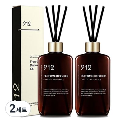 912 퍼퓸 디퓨저 2p + 리드스틱 8p 세트, 튤립가든, 250ml, 2개