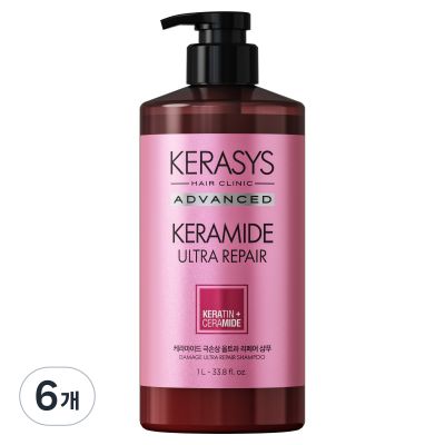 케라시스 케라마이드 극손상 울트라 리페어 샴푸, 1L, 6개