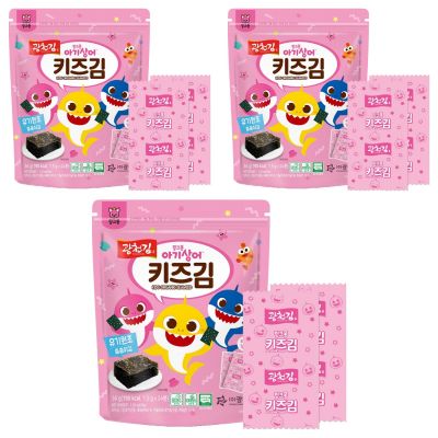 광천김 핑크퐁 아기상어 유기원초 줄줄이 키즈김, 36g, 3개