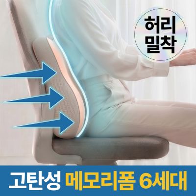 포베즈 허리편한 바른자세 사무실 메모리폼 의자 등받이 쿠션 5세대, 크림베이지그레이