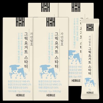 헤밀레 자연 상온 발효 그릭 요거트 스타터 유산균 20종, 4개, 20g