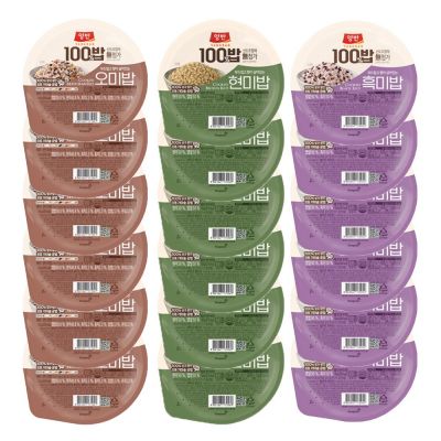 동원 양반 100밥 3종 18입 기획세트 1호(현미밥6+흑미밥6+오미밥6), 130g, 18개