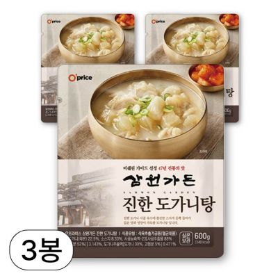 오프라이스 삼원가든 진한 도가니탕, 3개, 600g