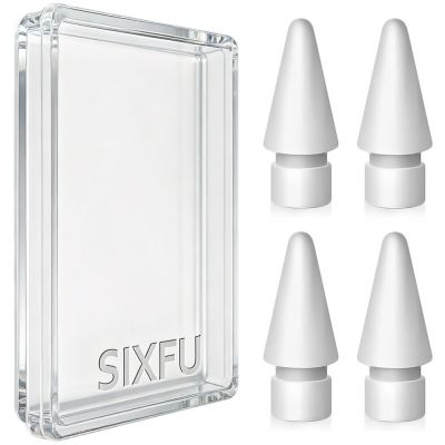 SIXFU 애플펜슬 펜촉은 애플펜슬 프로/애플 펜슬 USB-C/애플펜슬 2세대/1세대와 호환, 4개, 흰색
