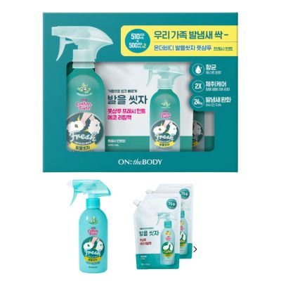 온더바디 발을씻자 코튼 풋샴푸 프레시 민트향 코스트코 발냄새 세정제, 1개, 500ml, 3개입