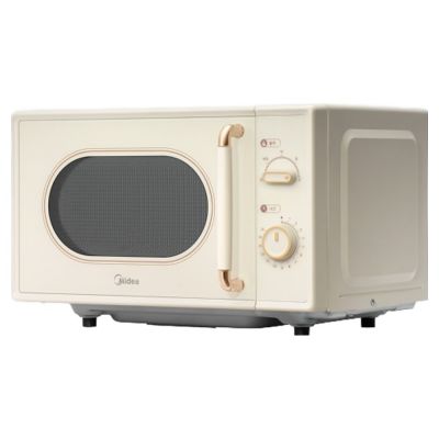 마이디어 레트로 디자인 다이얼 플랫 전자레인지 20L 베이지, MMO20C2F1-MMPBWH