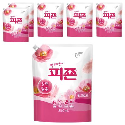 피죤 레귤러 섬유유연제 핑크로즈 리필, 2.1L, 1개입, 6개