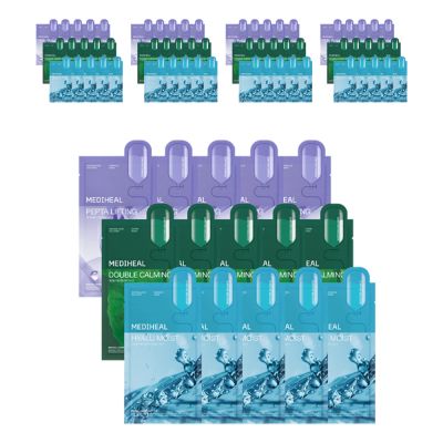 메디힐 더블 카밍 워터 5p + 히알루 모이스트 에센스 5p + 펩타 리프팅 앰플 5p 마스크팩 세트, 15개입, 5개