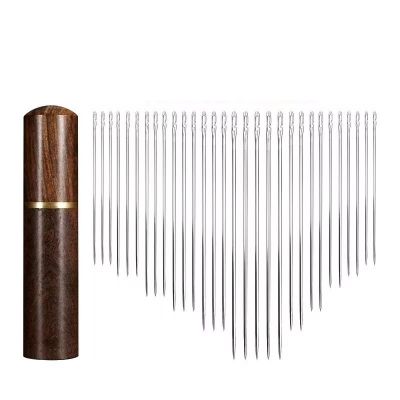 바늘 30개 세트 + 바늘통 포함, 재봉 바느질 수선용 스테인리스 바늘 키트, 1세트
