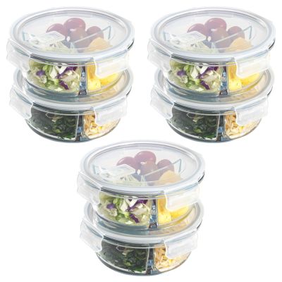 벨라쿠진 내열유리 3칸 반찬 나눔 밀폐용기 2p