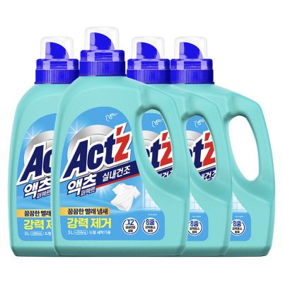 액츠 퍼펙트 실내건조 드럼용 프레시 플로럴향 액상세제 본품, 3.2L × 4개