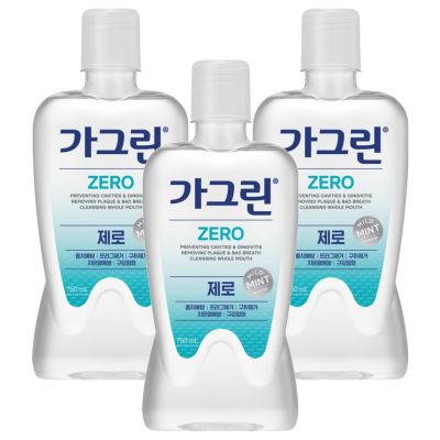 가그린 제로 구강청결제, 750ml, 3개
