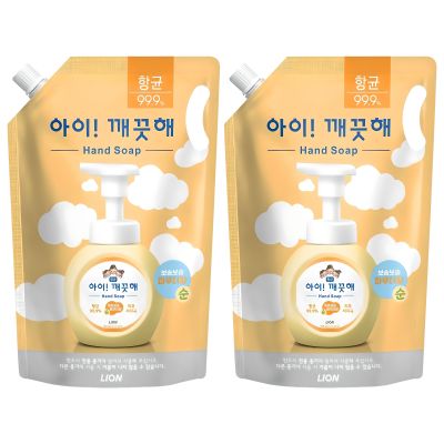 아이깨끗해 핸드워시 순 파우더향 리필용, 1.8L, 2개
