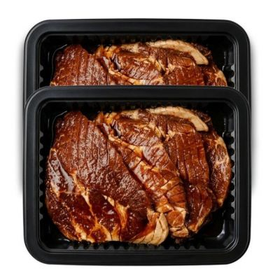 하나농수산연합 제주 흑돼지왕구이 칼집 양념 갈비, 2개, 1.2kg