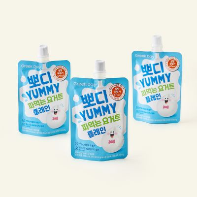 [로켓프레시] 그릭데이 뽀디야미 짜먹는 요거트 플레인, 3개, 1개입, 100ml