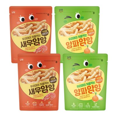남양유업 우리아이 처음먹는 얌얌 과자, 새우2+양파2 (총4봉)