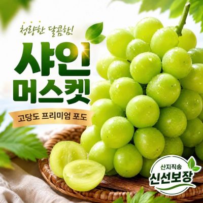 프레쉭품 경북 산지직송 고당도 샤인머스켓 신선선별 청포도, 1박스, 2kg