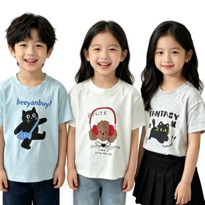 [1+1+1]IEDUOS아동 순면 100% 반팔티 얇은 3종 세트 남아 여아 공용 데일리 기본티셔츠