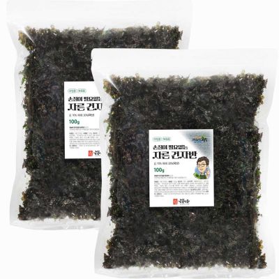 금복식품 완도산 자른 건자반 100g 2봉 총 200g 손질 필요 없는 김무침 주먹밥 아이반찬용, 100g, 2개