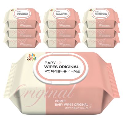 코멧 오리지널 유아용 아기물티슈 캡형, 50g, 100매, 10개