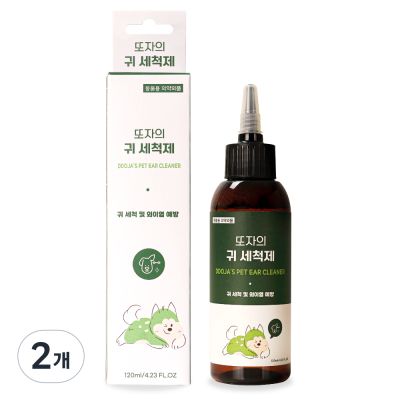 또자 반려동물 이어케어 저자극 귀세척제, 2개, 120ml