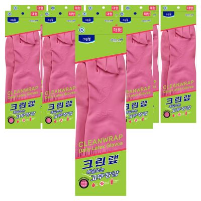 크린랩 매일쓰는 고무장갑, 핑크, 대(L), 10개