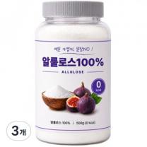 [완전제로] 설탕대신 100% 알룰로스, 3개, 500g