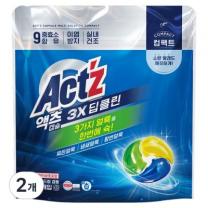 액츠 3X 딥클린 컴팩트 캡슐세제, 50개입, 2개