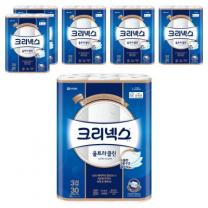 크리넥스 울트라클린 천연펄프 3겹 고급롤화장지, 27m, 30개입, 6개