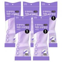 롯데이라이프 안찢어지는 착한 니트릴 고무장갑, 5개, 소(S), 퍼플