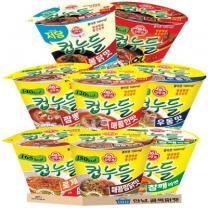 오뚜기 컵누들 8종 + 부스터 세트 ( 우동맛 + 매콤한맛 + 짬뽕맛 + 열라면맛 + 로제맛 + 불닭맛 + 찜닭맛 + 참깨라면맛 + 라면부스터 ) 저칼로리 누들 라면 2호 세트, 9개